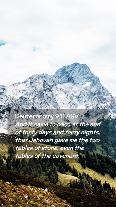 Picture 02 - Deuteronomy 9:11 ASV Mobile Phone Wallpaper - And it came to pass at the end of forty days and - Mobile Bible Verse Wallpaper