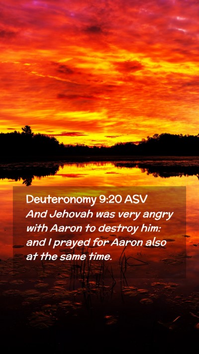 Picture 02 - Deuteronomy 9:20 ASV Mobile Phone Wallpaper - And Jehovah was very angry with Aaron to destroy - Mobile Bible Verse Wallpaper