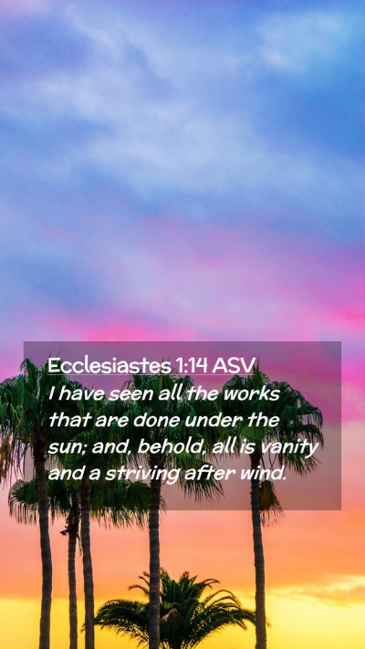 Picture 02 - Ecclesiastes 1:14 ASV Mobile Phone Wallpaper - I have seen all the works that are done under the - Mobile Bible Verse Wallpaper