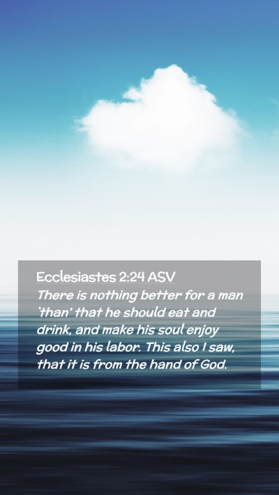 Picture 02 - Ecclesiastes 2:24 ASV Mobile Phone Wallpaper - There is nothing better for a man `than' that he - Mobile Bible Verse Wallpaper