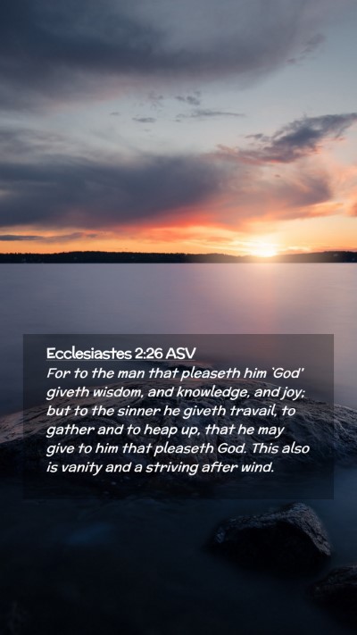 Picture 02 - Ecclesiastes 2:26 ASV Mobile Phone Wallpaper - For to the man that pleaseth him `God' giveth - Mobile Bible Verse Wallpaper