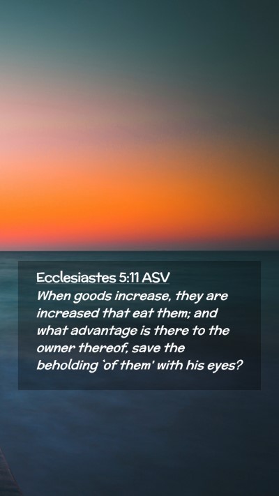Picture 02 - Ecclesiastes 5:11 ASV Mobile Phone Wallpaper - When goods increase, they are increased that eat - Mobile Bible Verse Wallpaper