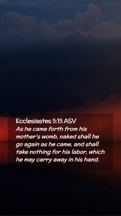 Picture 02 - Ecclesiastes 5:15 ASV Mobile Phone Wallpaper - As he came forth from his mother's womb, naked - Mobile Bible Verse Wallpaper