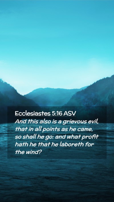 Picture 02 - Ecclesiastes 5:16 ASV Mobile Phone Wallpaper - And this also is a grievous evil, that in all - Mobile Bible Verse Wallpaper
