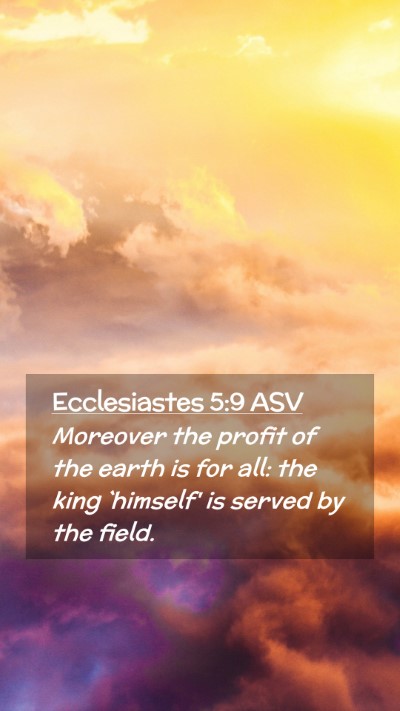 Picture 02 - Ecclesiastes 5:9 ASV Mobile Phone Wallpaper - Moreover the profit of the earth is for all: the - Mobile Bible Verse Wallpaper