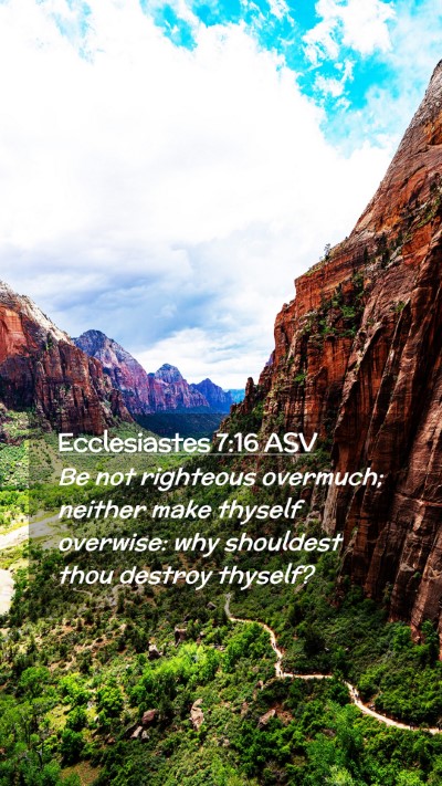 Picture 02 - Ecclesiastes 7:16 ASV Mobile Phone Wallpaper - Be not righteous overmuch; neither make thyself - Mobile Bible Verse Wallpaper