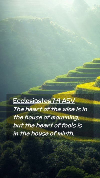 Picture 02 - Ecclesiastes 7:4 ASV Mobile Phone Wallpaper - The heart of the wise is in the house of - Mobile Bible Verse Wallpaper