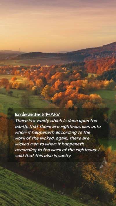 Picture 02 - Ecclesiastes 8:14 ASV Mobile Phone Wallpaper - There is a vanity which is done upon the earth, - Mobile Bible Verse Wallpaper