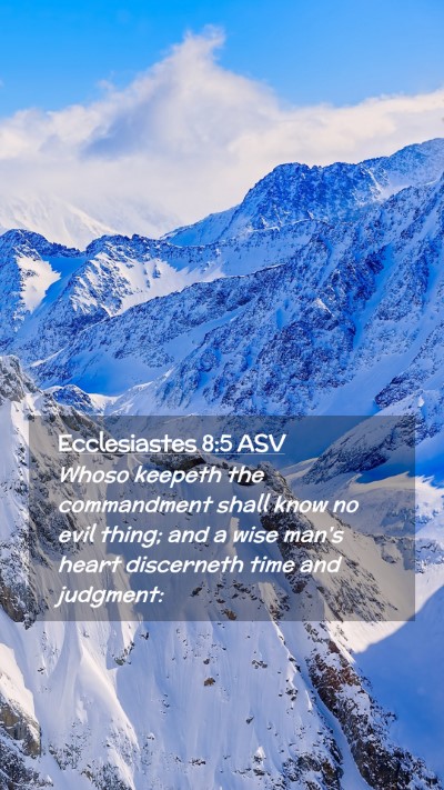 Picture 02 - Ecclesiastes 8:5 ASV Mobile Phone Wallpaper - Whoso keepeth the commandment shall know no evil - Mobile Bible Verse Wallpaper