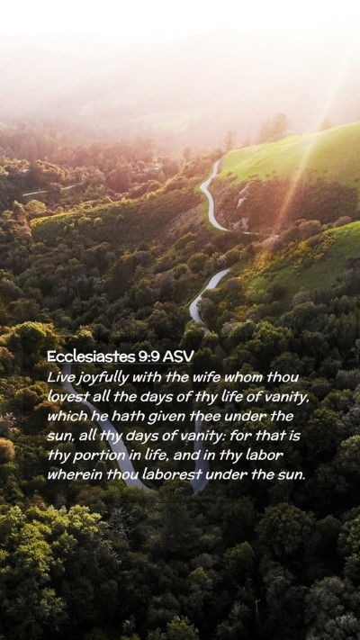 Picture 02 - Ecclesiastes 9:9 ASV Mobile Phone Wallpaper - Live joyfully with the wife whom thou lovest all - Mobile Bible Verse Wallpaper