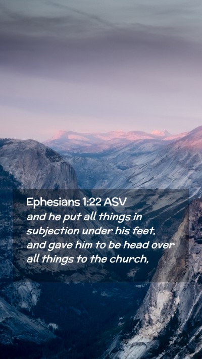 Picture 02 - Ephesians 1:22 ASV Mobile Phone Wallpaper - and he put all things in subjection under his - Mobile Bible Verse Wallpaper