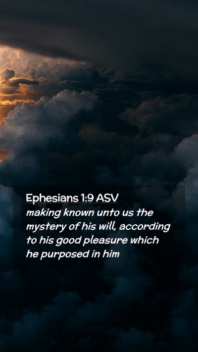 Picture 02 - Ephesians 1:9 ASV Mobile Phone Wallpaper - making known unto us the mystery of his will, - Mobile Bible Verse Wallpaper