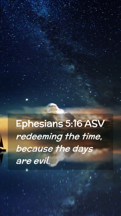 Picture 02 - Ephesians 5:16 ASV Mobile Phone Wallpaper - redeeming the time, because the days are - Mobile Bible Verse Wallpaper