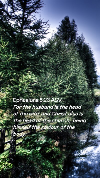 Picture 02 - Ephesians 5:23 ASV Mobile Phone Wallpaper - For the husband is the head of the wife, and - Mobile Bible Verse Wallpaper