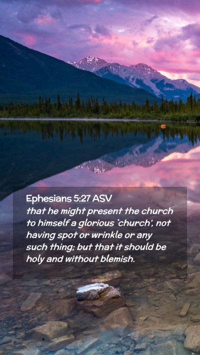 Picture 02 - Ephesians 5:27 ASV Mobile Phone Wallpaper - that he might present the church to himself a - Mobile Bible Verse Wallpaper
