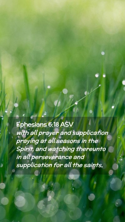Picture 02 - Ephesians 6:18 ASV Mobile Phone Wallpaper - with all prayer and supplication praying at all - Mobile Bible Verse Wallpaper