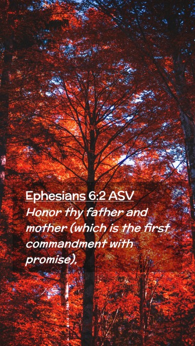 Picture 02 - Ephesians 6:2 ASV Mobile Phone Wallpaper - Honor thy father and mother (which is the first - Mobile Bible Verse Wallpaper