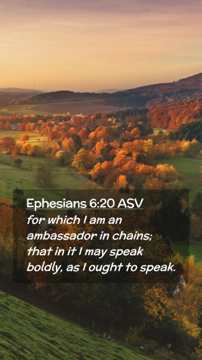 Picture 02 - Ephesians 6:20 ASV Mobile Phone Wallpaper - for which I am an ambassador in chains; that in - Mobile Bible Verse Wallpaper
