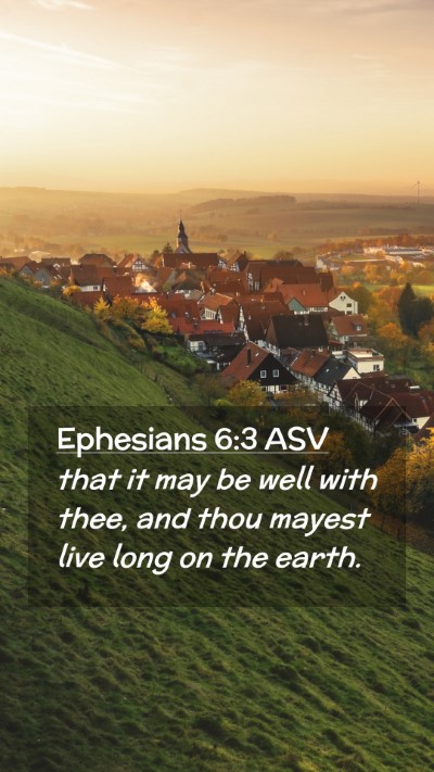 Picture 02 - Ephesians 6:3 ASV Mobile Phone Wallpaper - that it may be well with thee, and thou mayest - Mobile Bible Verse Wallpaper