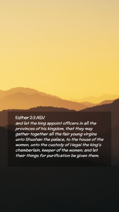 Picture 02 - Esther 2:3 ASV Mobile Phone Wallpaper - and let the king appoint officers in all the - Mobile Bible Verse Wallpaper