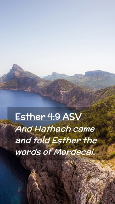 Picture 02 - Esther 4:9 ASV Mobile Phone Wallpaper - And Hathach came and told Esther the words of - Mobile Bible Verse Wallpaper