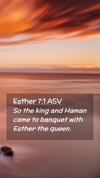 Picture 02 - Esther 7:1 ASV Mobile Phone Wallpaper - So the king and Haman came to banquet with Esther - Mobile Bible Verse Wallpaper