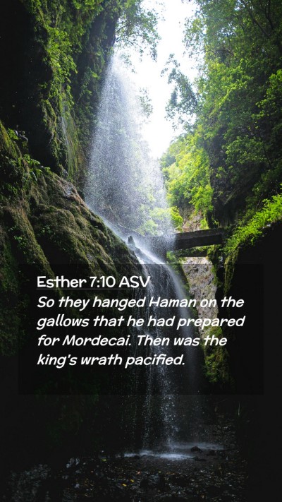 Picture 02 - Esther 7:10 ASV Mobile Phone Wallpaper - So they hanged Haman on the gallows that he had - Mobile Bible Verse Wallpaper