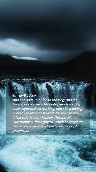 Picture 02 - Esther 8:5 ASV Mobile Phone Wallpaper - And she said, If it please the king, and if I - Mobile Bible Verse Wallpaper
