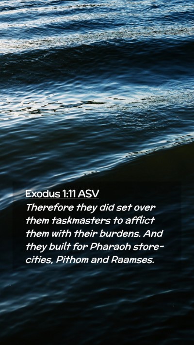 Picture 02 - Exodus 1:11 ASV Mobile Phone Wallpaper - Therefore they did set over them taskmasters to - Mobile Bible Verse Wallpaper