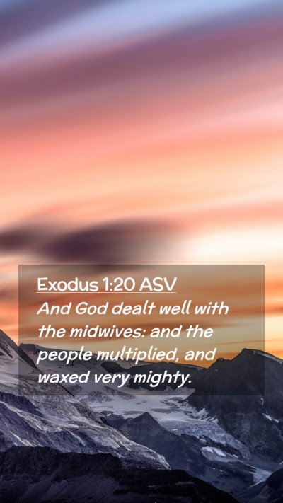 Picture 02 - Exodus 1:20 ASV Mobile Phone Wallpaper - And God dealt well with the midwives: and the - Mobile Bible Verse Wallpaper