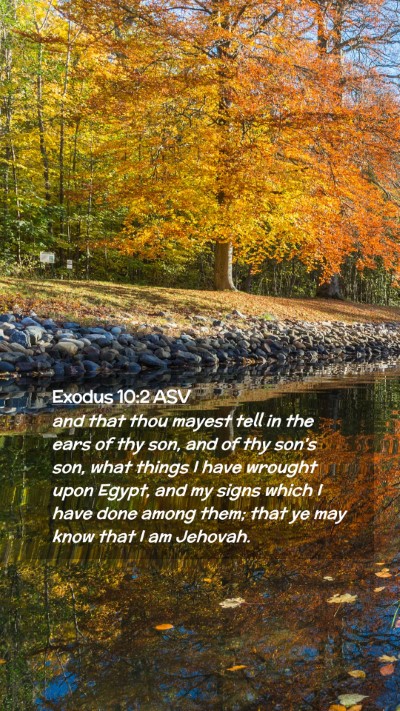 Picture 02 - Exodus 10:2 ASV Mobile Phone Wallpaper - and that thou mayest tell in the ears of thy son, - Mobile Bible Verse Wallpaper