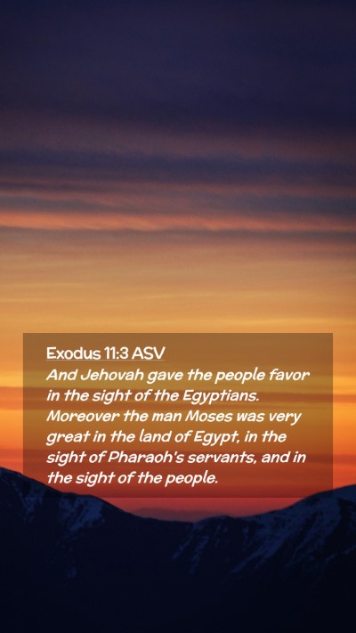 Picture 02 - Exodus 11:3 ASV Mobile Phone Wallpaper - And Jehovah gave the people favor in the sight of - Mobile Bible Verse Wallpaper
