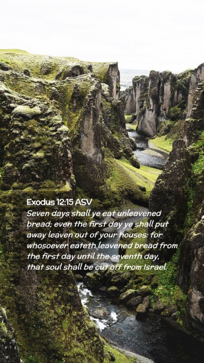 Picture 02 - Exodus 12:15 ASV Mobile Phone Wallpaper - Seven days shall ye eat unleavened bread; even - Mobile Bible Verse Wallpaper