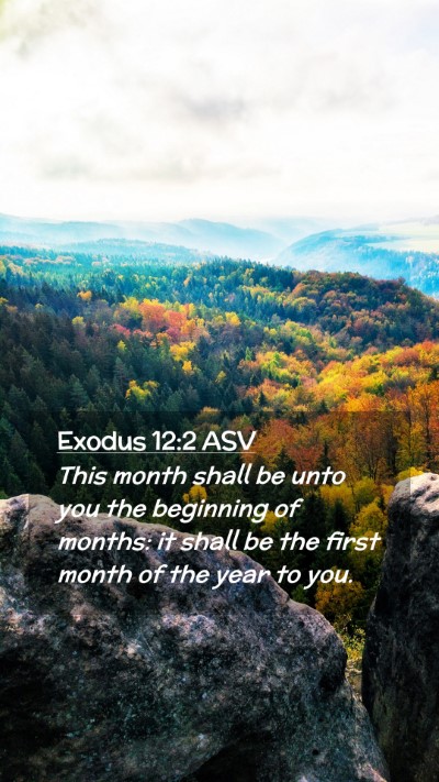 Picture 02 - Exodus 12:2 ASV Mobile Phone Wallpaper - This month shall be unto you the beginning of - Mobile Bible Verse Wallpaper