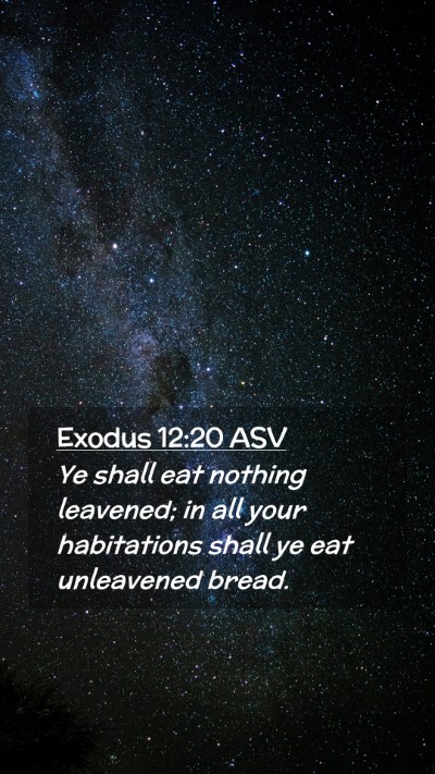 Picture 02 - Exodus 12:20 ASV Mobile Phone Wallpaper - Ye shall eat nothing leavened; in all your - Mobile Bible Verse Wallpaper