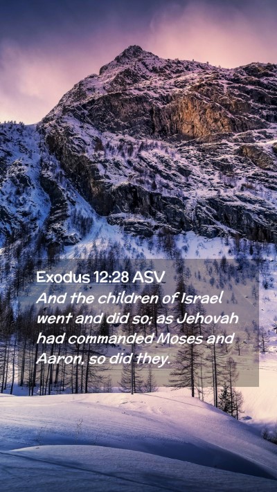 Picture 02 - Exodus 12:28 ASV Mobile Phone Wallpaper - And the children of Israel went and did so; as - Mobile Bible Verse Wallpaper