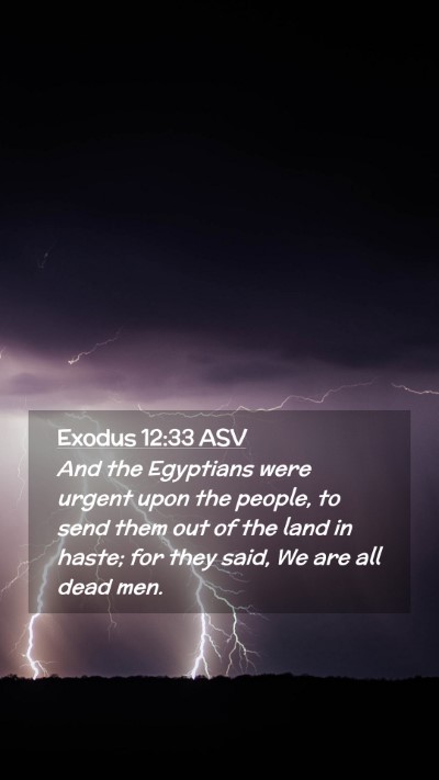Picture 02 - Exodus 12:33 ASV Mobile Phone Wallpaper - And the Egyptians were urgent upon the people, to - Mobile Bible Verse Wallpaper