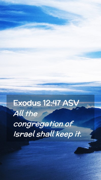 Picture 02 - Exodus 12:47 ASV Mobile Phone Wallpaper - All the congregation of Israel shall keep - Mobile Bible Verse Wallpaper