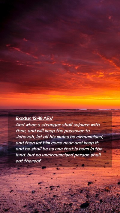 Picture 02 - Exodus 12:48 ASV Mobile Phone Wallpaper - And when a stranger shall sojourn with thee, and - Mobile Bible Verse Wallpaper