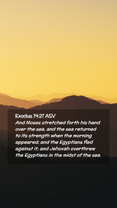 Picture 02 - Exodus 14:27 ASV Mobile Phone Wallpaper - And Moses stretched forth his hand over the sea, - Mobile Bible Verse Wallpaper