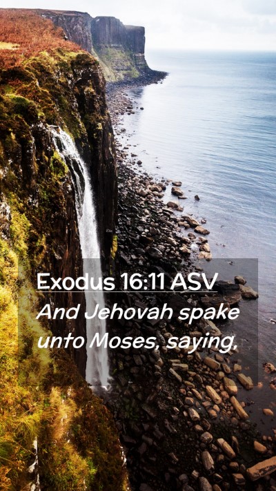 Picture 02 - Exodus 16:11 ASV Mobile Phone Wallpaper - And Jehovah spake unto Moses, - Mobile Bible Verse Wallpaper