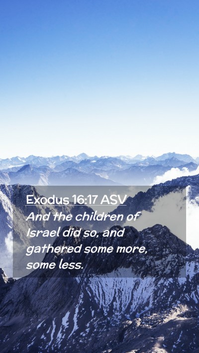 Picture 02 - Exodus 16:17 ASV Mobile Phone Wallpaper - And the children of Israel did so, and gathered - Mobile Bible Verse Wallpaper