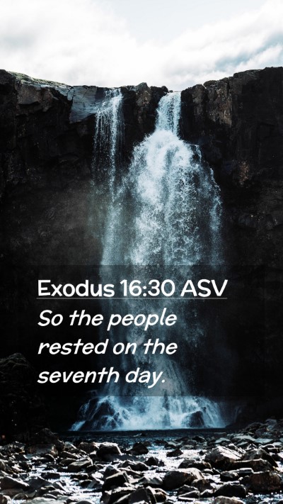 Picture 02 - Exodus 16:30 ASV Mobile Phone Wallpaper - So the people rested on the seventh - Mobile Bible Verse Wallpaper
