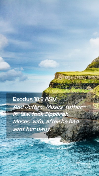 Picture 02 - Exodus 18:2 ASV Mobile Phone Wallpaper - And Jethro, Moses' father-in-law, took Zipporah, - Mobile Bible Verse Wallpaper