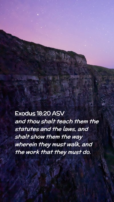 Picture 02 - Exodus 18:20 ASV Mobile Phone Wallpaper - and thou shalt teach them the statutes and the - Mobile Bible Verse Wallpaper