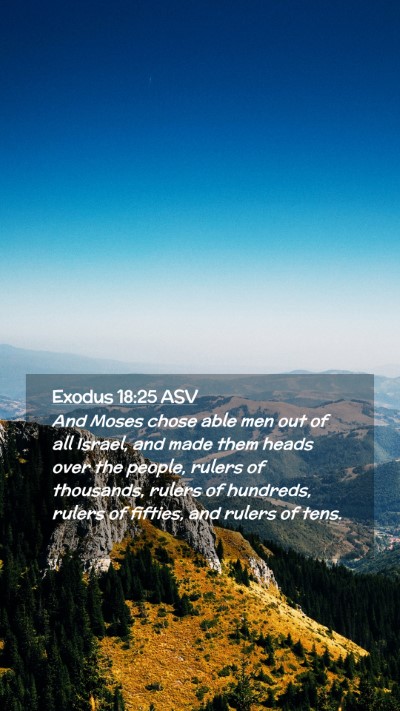 Picture 02 - Exodus 18:25 ASV Mobile Phone Wallpaper - And Moses chose able men out of all Israel, and - Mobile Bible Verse Wallpaper