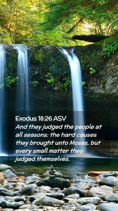 Picture 02 - Exodus 18:26 ASV Mobile Phone Wallpaper - And they judged the people at all seasons: the - Mobile Bible Verse Wallpaper