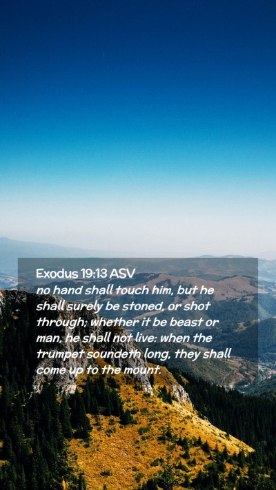 Picture 02 - Exodus 19:13 ASV Mobile Phone Wallpaper - no hand shall touch him, but he shall surely be - Mobile Bible Verse Wallpaper