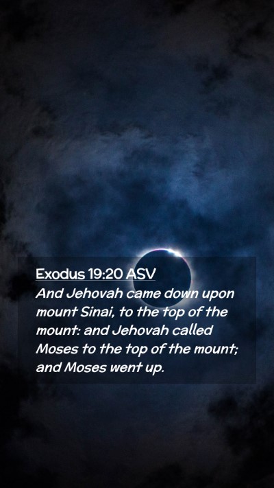 Picture 02 - Exodus 19:20 ASV Mobile Phone Wallpaper - And Jehovah came down upon mount Sinai, to the - Mobile Bible Verse Wallpaper