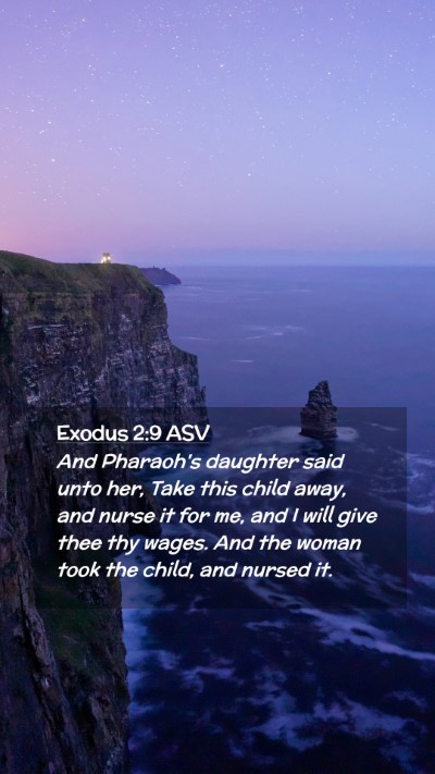 Picture 02 - Exodus 2:9 ASV Mobile Phone Wallpaper - And Pharaoh's daughter said unto her, Take this - Mobile Bible Verse Wallpaper